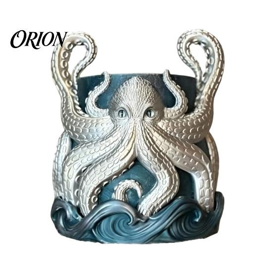 Deep Sea Plant Container 3D Printed Octopus Planter, Planter with Tray, Holder, Nautical Coastal Flower Pot Indoor Outdoor Holder for Cactus,