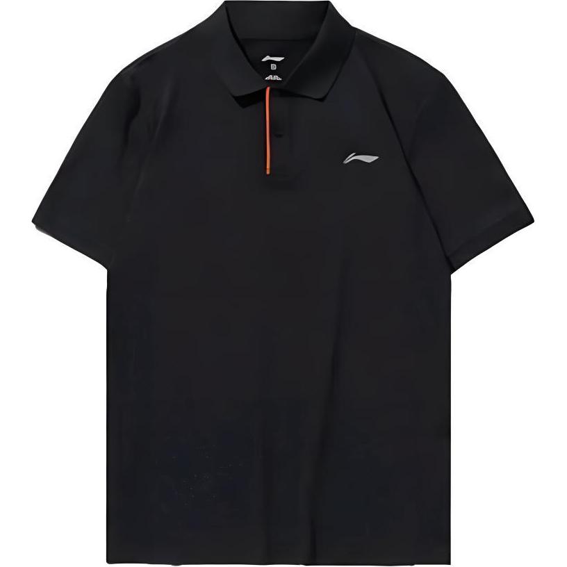 Li Ning Brand Printed Comfortable Versatile Short Sleeve Polo Shirt Men tops Black YPLT027-1