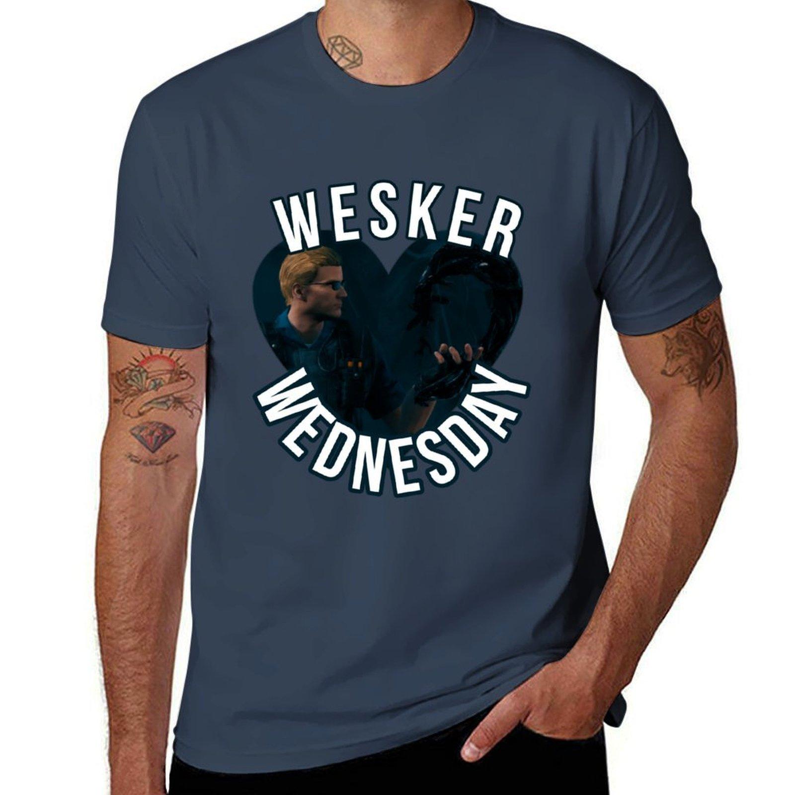 On Wednesdays We Wear Wesker Tshirt Minimal Art Print Tshirt S