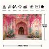 2D Pastel Rajasthan Style Backdrop Watercolor Floral Gate Studio Photography Background