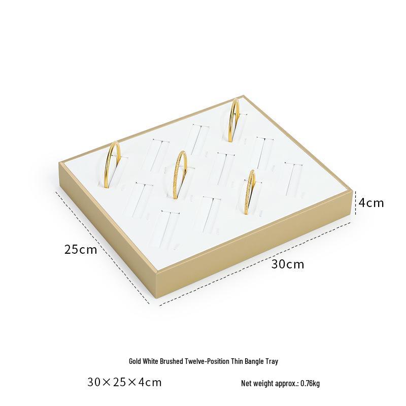 Ya Yu Jin Bai Jewelry Display Tray for Bracelets, Ear Studs, Necklaces - Silver & Gold