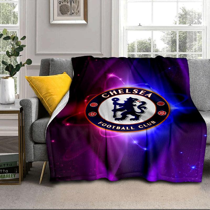 Football Club Emblem Lion Blanket Flannel Blanket for Bed, Sofa, Camping, Hiking, Picnic Essentials, Gift for Family Fan Gifts