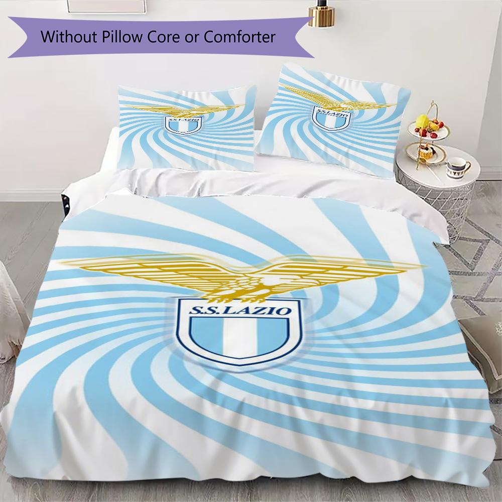 Lazio Pattern Bedding,Quilt Set Quilt Cover Pillowcase Home Birthday Gift(1 * Duvet Cover + 2 * Pillowcase, Without Core)_lx