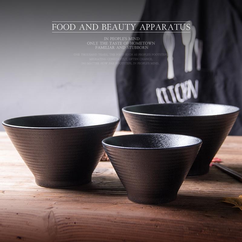 Cheap Japanese Style Ceramic Ramen Noodle Bowls Disposable Food Grade Dinnerware Bowl Set