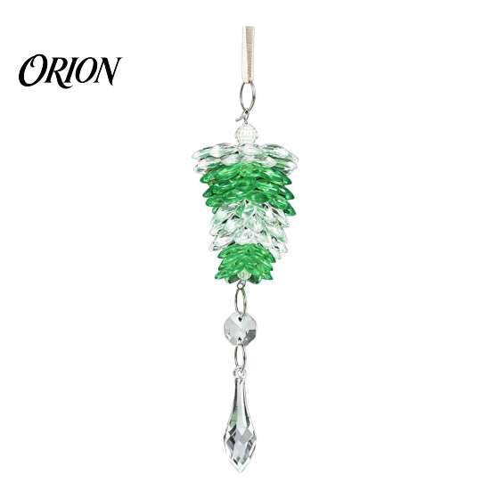 Decorative Gift Box Fillers Acrylic Pine Cone Pendant with Faux Crystal Drop, Christmas Tree Reusable Holiday Home Decor Hanging Ornaments,