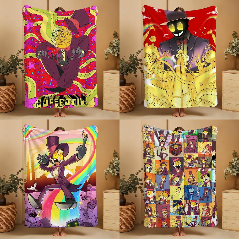 Cartoon S-Superjails Blanket Throw Super Cosy Plush Living Room Sofa Couch Childish Birthday Gifts