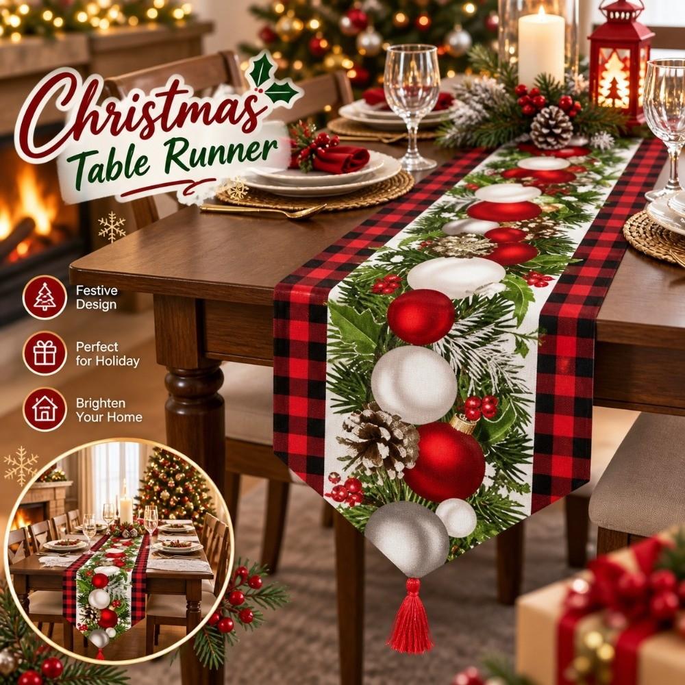 Santa Claus Christmas Table Runner Snowman Merry Christmas Decorations Table Decor  Navidad Gift