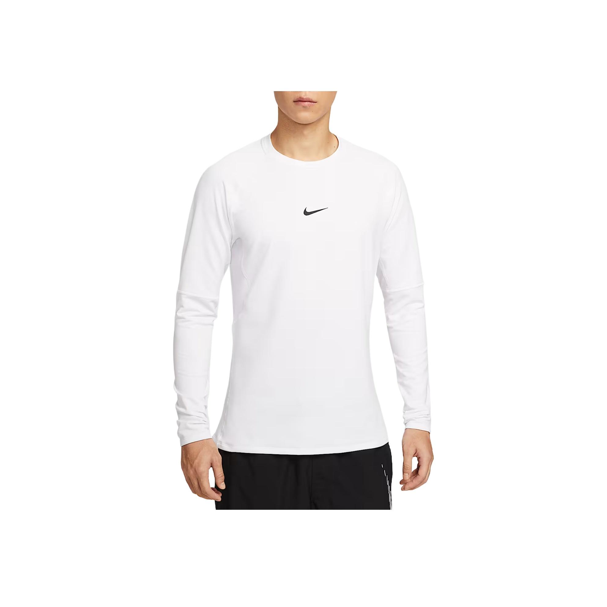 Мужская дышащая простая футболка Nike Pro Warm однотонная Топы FB7983-100 XL