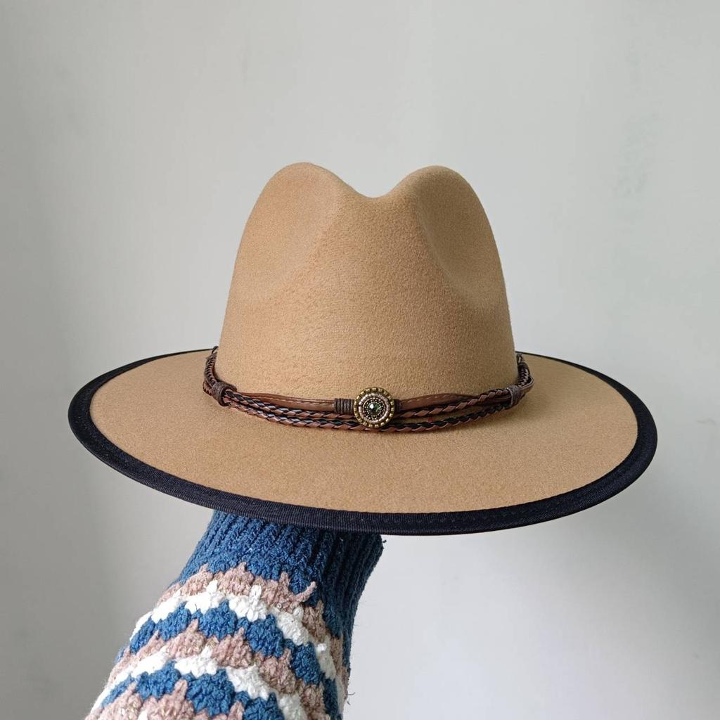 Bunte Perlen Fedoras Hut Herren Breiter Rand Fedoras Verbundener Jazzhut DIY Jazz Panama Schwarzer Hut Gorras para hombres