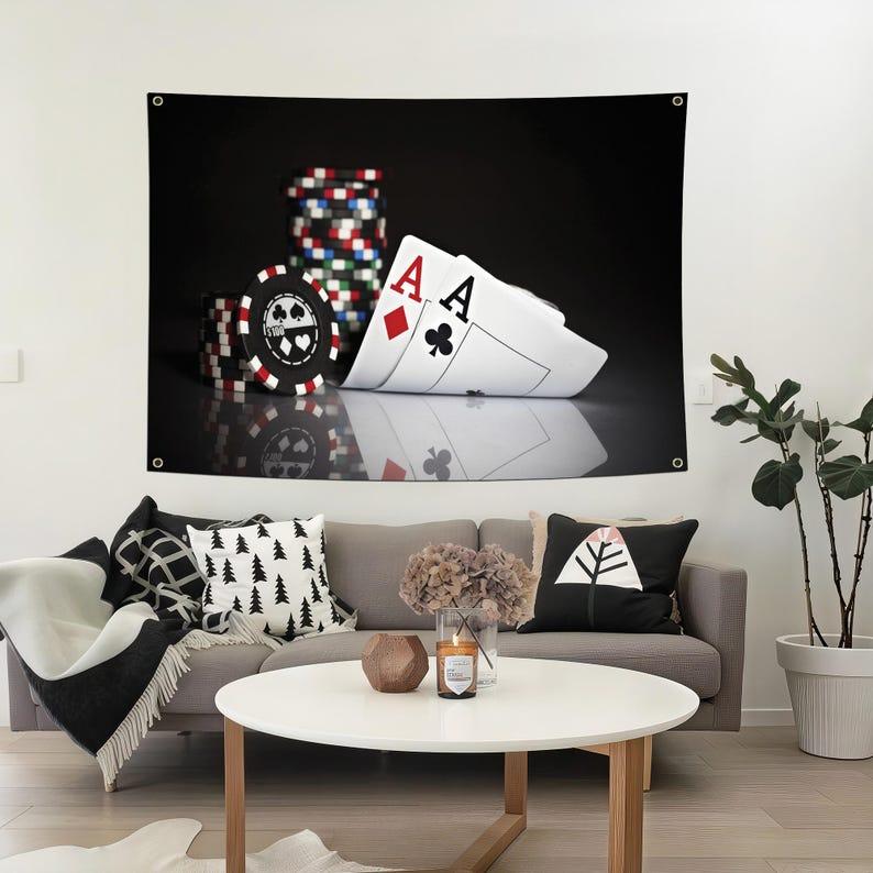 Western game room, retro western, poker tapestry 75x100