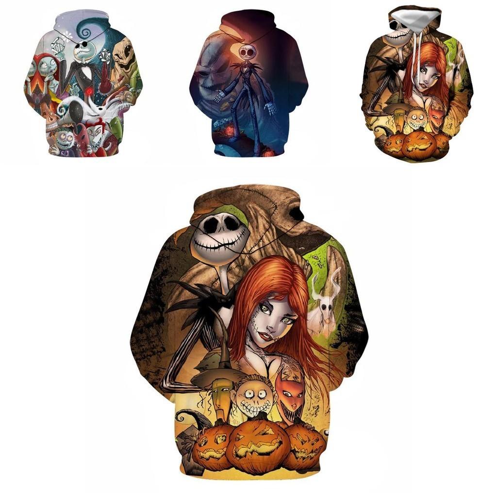 Nightmare Before Christmas 3D Geprint Hoodie Jack Jack Sally Kostuum Stijl