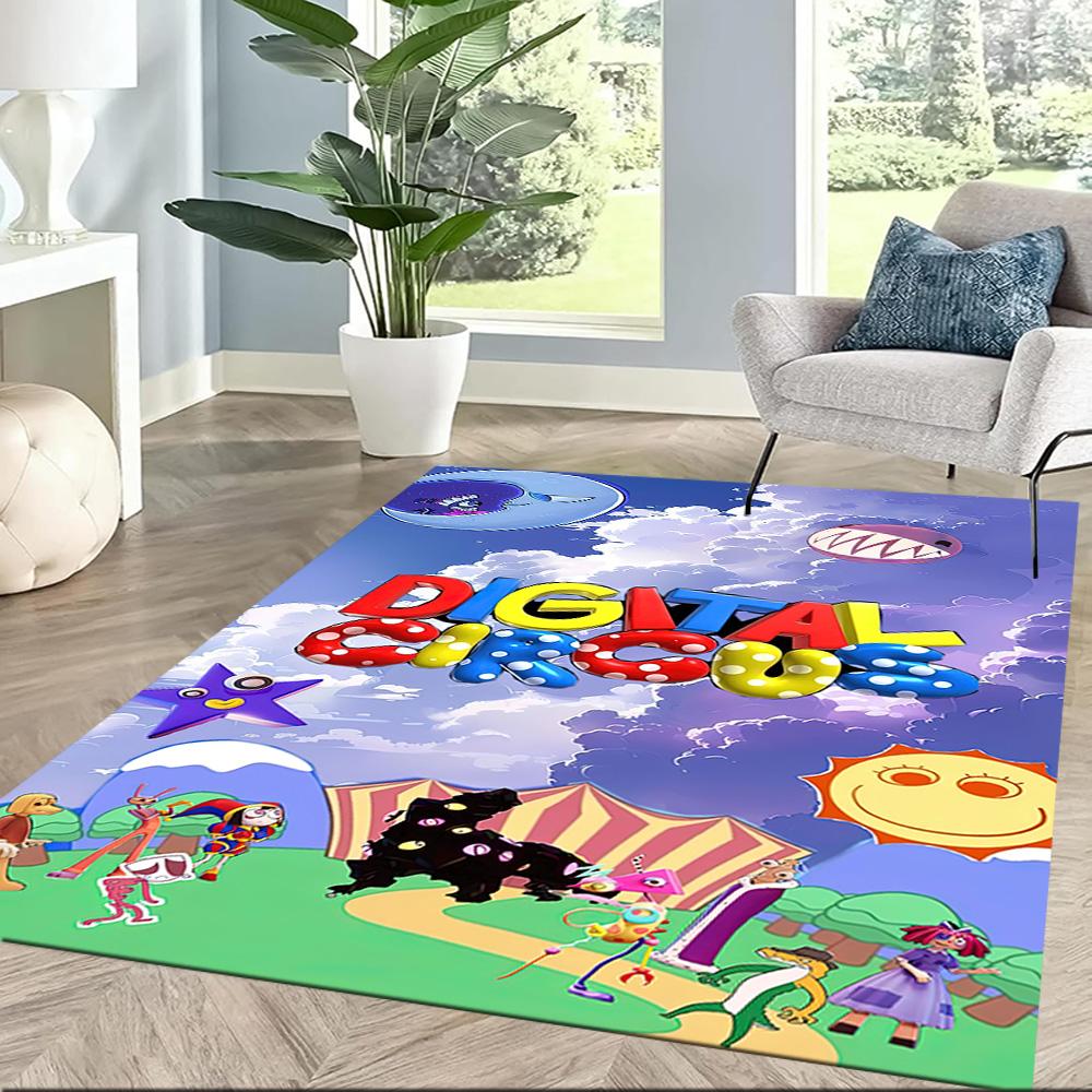 Digital Circus Floor Mat Perfect For Game Room Decorate Room Dormitory Balcony Antislip Carpet Office Home Decor
