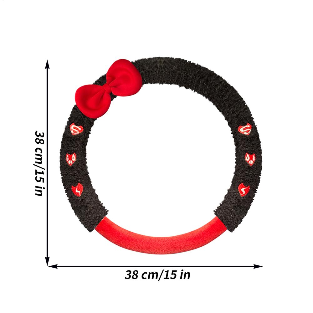 

Covers For Steering Wheel Plush Cute Bow Automotive Interior Accessories Plush Covers For Steering Wheel For Trailer Truck Sedan