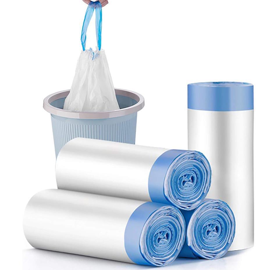 4 Gallon Durable Drawstring Trash Bags - Thick, Tear-Resistant, Large Size for Household Use