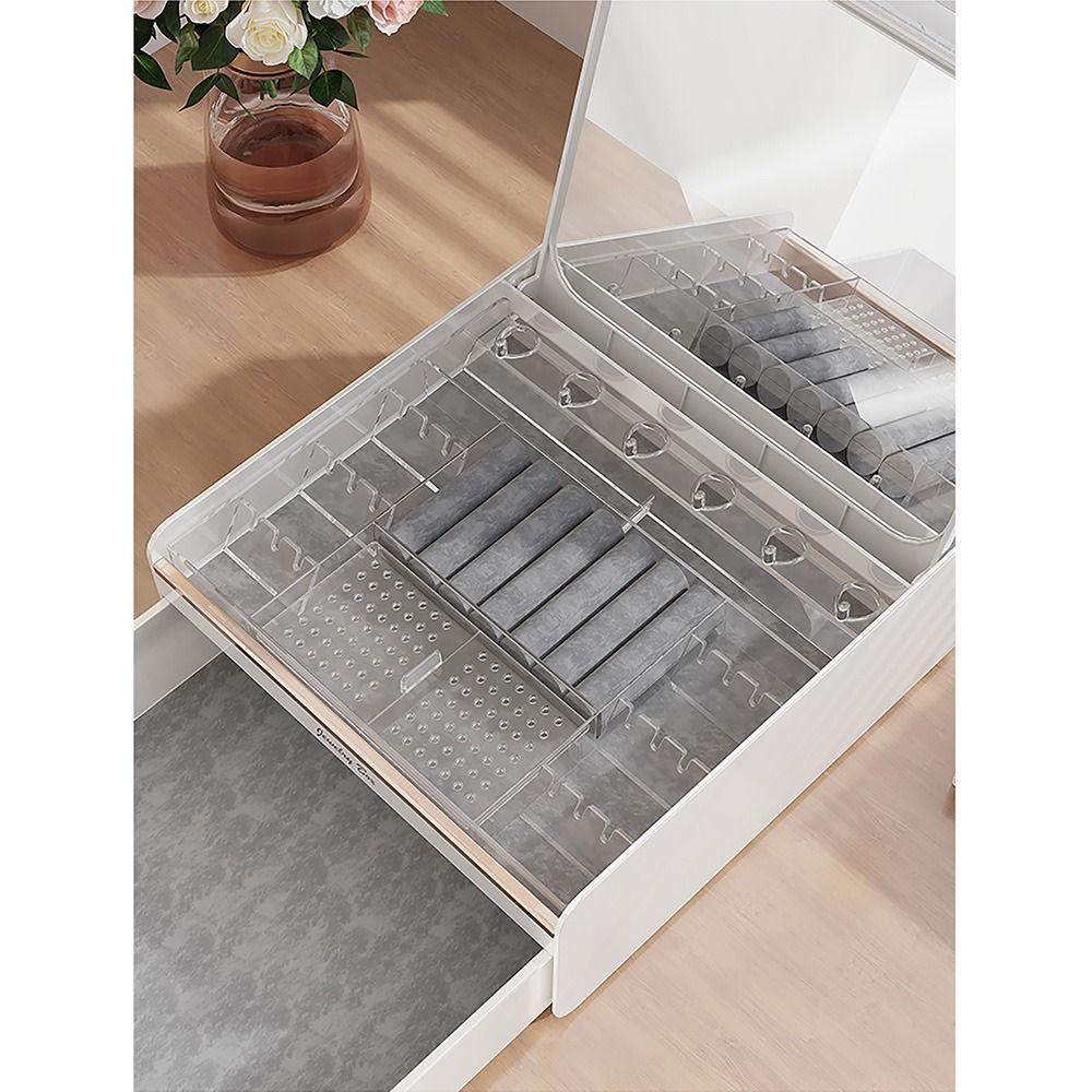 2-Layer Jewelry Box with Mirror Dust-proof Jewelry Storing Organizer Jewelry Display Holder  Rings