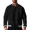 Men's autumn and winter fleece American retro baseball jacket loose casual stand-up collar single-breasted