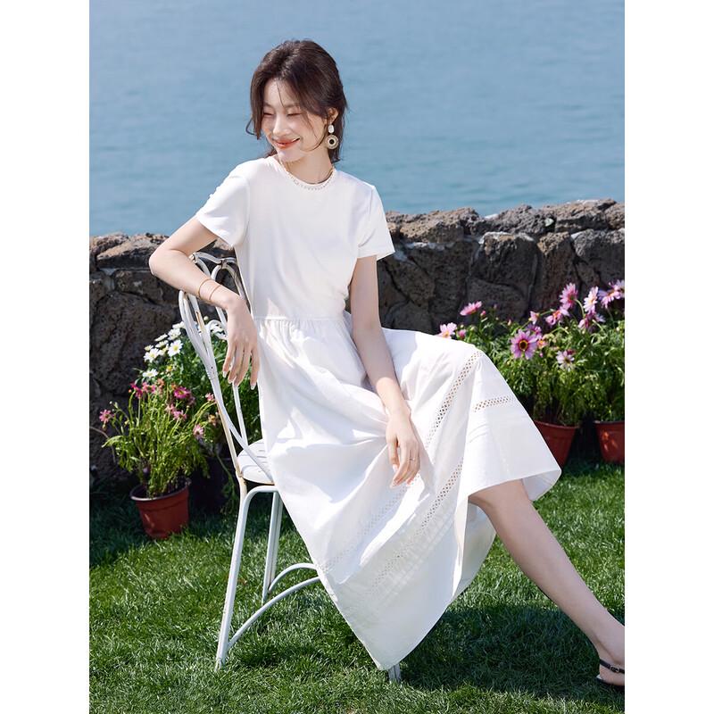 Mohan Yimei Holiday White A-Line Lace Dress