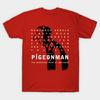 Herren Schwarzes T-Shirt mit Aufdruck Taubenmann No-Cut Transferpapier Druck Baumwoll-T-Shirt