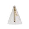 Saint Laurent Ysl Berlingo Geometric Shape Gold Logo Pendant Quilted Charm Small Lambskin Wallet Women Wallet White 669925-1EL01-9207