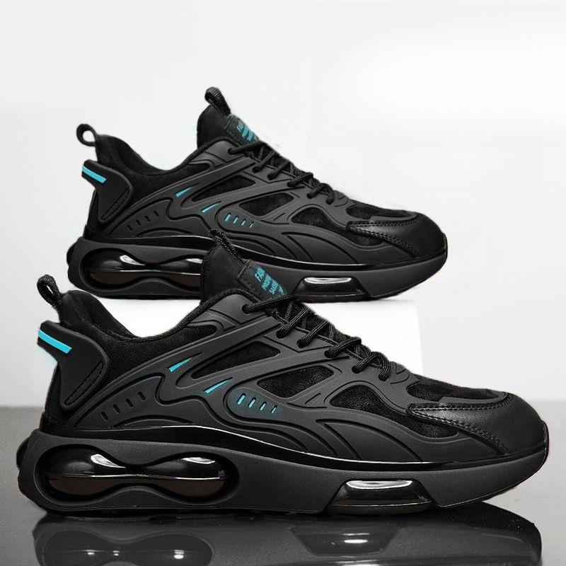 Herren Atmungsaktive Plateau-Sneaker Rutschfest Schnürschuhe Low Top Komfort Lässig Papa-Schuhe für Herbst Tägliches Gehen Tenis