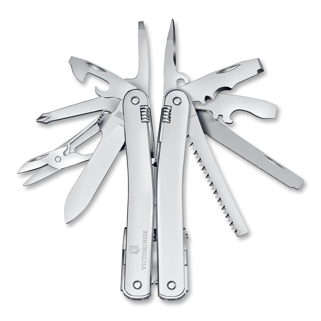 VICTORINOX Swiss Tool Spirit MX Silver with Nylon Case Swiss Army Knife Multifunctional Knife Pliers Swiss Made Multitool with 24 Functions with Lock