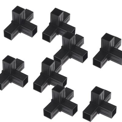 2/10Pcs Hexagonal 6 Through Plastic Fittings ABS Plastic Angle 22mm Cross Square Pipe Fittings Pipe Angle Code Black
