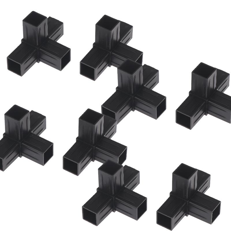 2/10 Stück Sechskant 6 Durchgang Kunststoff-Fittings ABS-Kunststoff Winkel 22mm Kreuz Quadratrohr-Fittings Rohr-Winkel-Code Schwarz