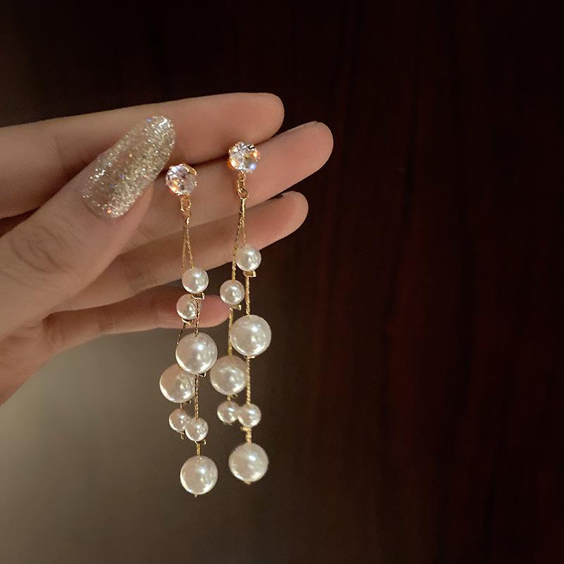 Large Retro 925 Pearl Earrings with Niche Ear Buckles for Women