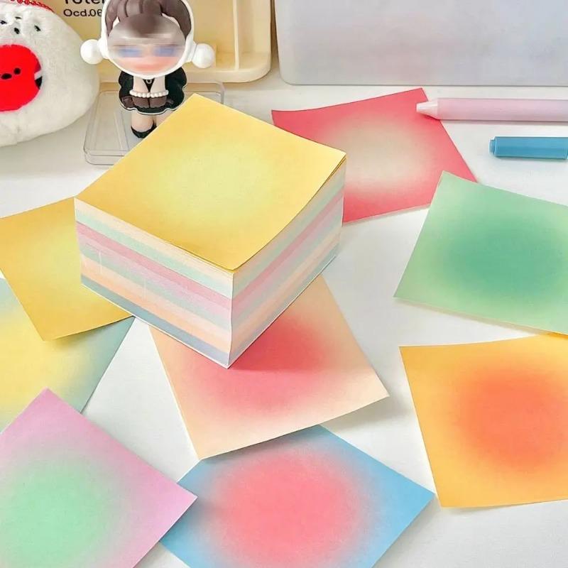400Sheets High Quality Gradient Memo Pad Non-Sticky Dusk Sun Halo Note Paper Tearable Material Paper Stationery