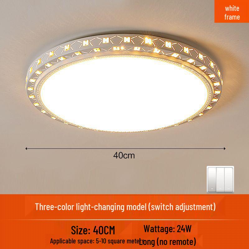 LED Ceiling Light: Simple, Atmospheric Round Fixture for Living Room, Dining Room, Study, and Bedroom.