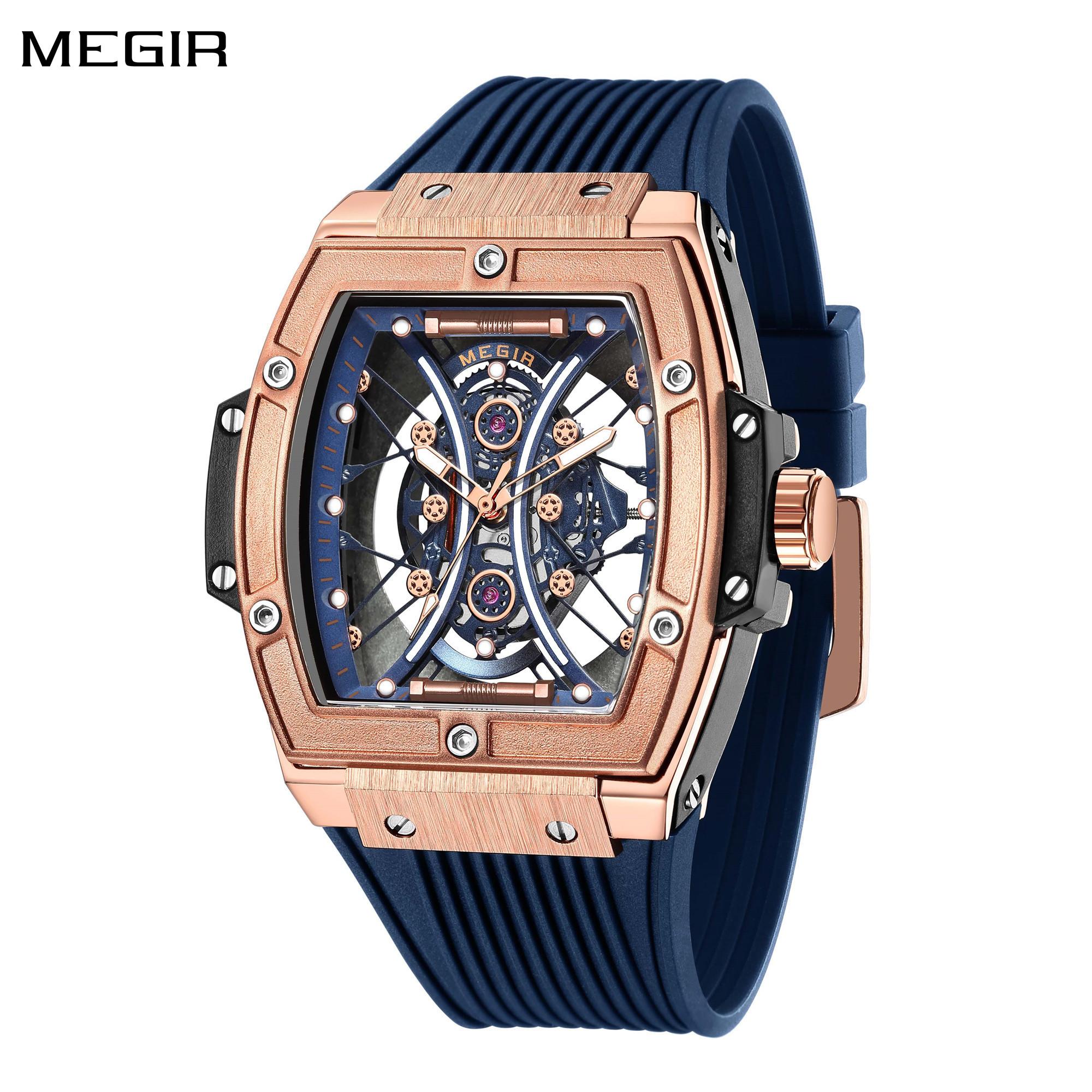 Megir Men's Orange Brand Luxury Quartz Watches For Waterproof Military Sports Watch Luminous Clock Wristwatch Reloj Hombre 8109