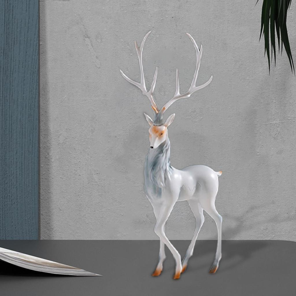 Sculpture Figurine, Deer Statue, Table Ornament for Chimney Cabinet, House Decoration, Gift