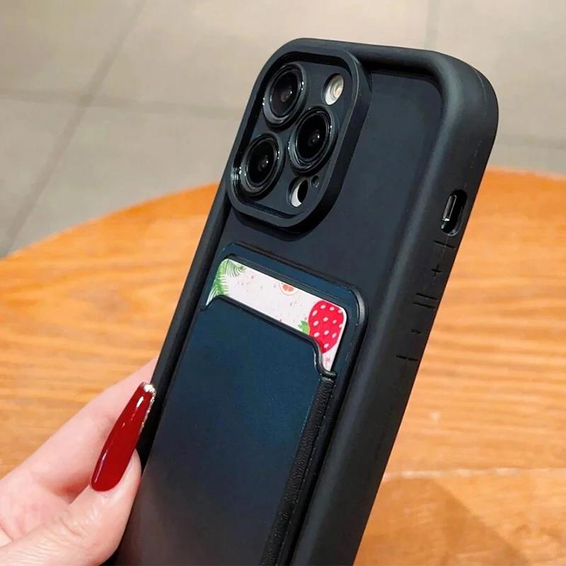 Luxury Silicone Wallet Phone Case For iPhone 17 16 15 14 13 12 11 Pro Max Plus X XR XS Card Holder Slot Shockproof Back Cover