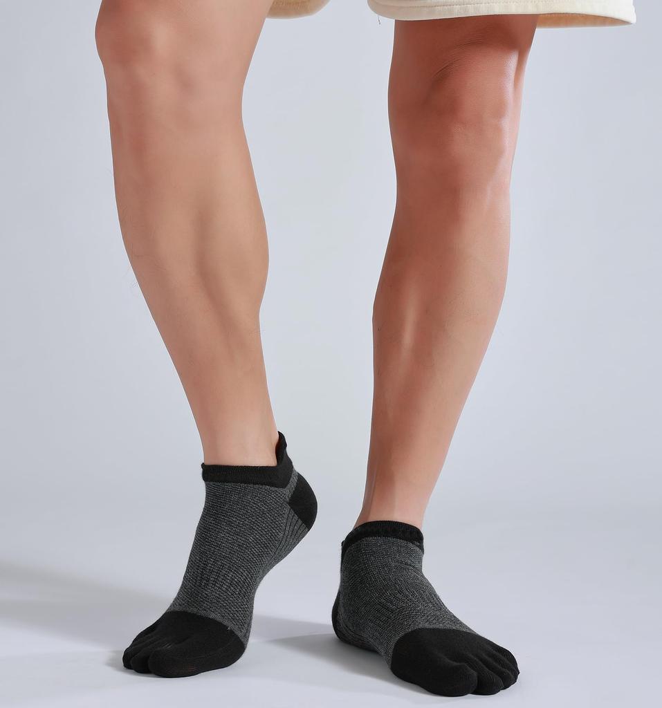 VICUDAUL Sports Socks for Set of 4 Men's Five-Toe Socks, Cotton, Running,