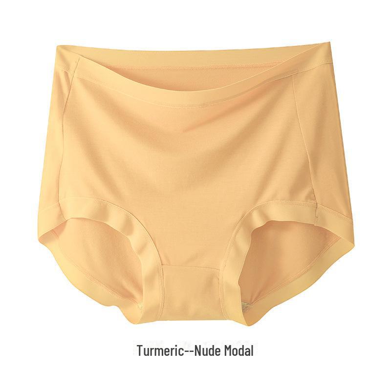 Women's High-Waist Nude Modal Cotton Antibacterial Seamless Briefs