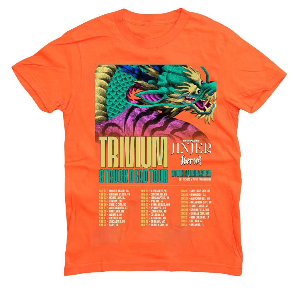 Trivium Band Struck Dead Tour All Size S to 5XL Gift For Fan Orange T-shirt Unisex T-Shirt S