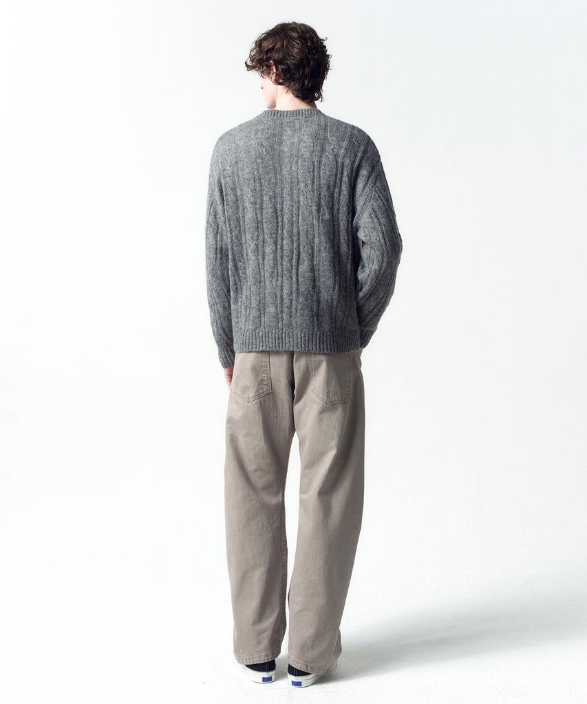Insilence Sheared Cable Cardigan Melange Grey