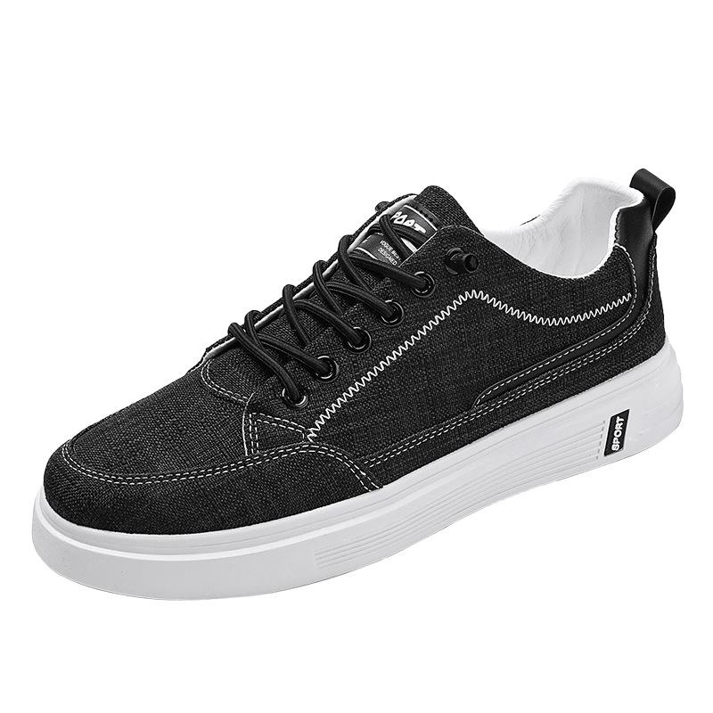 

2024 мужская обувь, новая импортная торговля, дышащая, износостойкая, льняная парусиновая обувь, студенческий тренд, универсальная обувь, мужская парусиновая повседневная обувь 39 чёрный