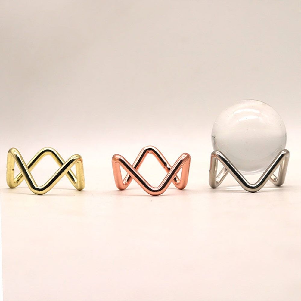 Photography Props Glass Sphere Holder Metal Minerals Relics Rocks Support  for Home Decoration