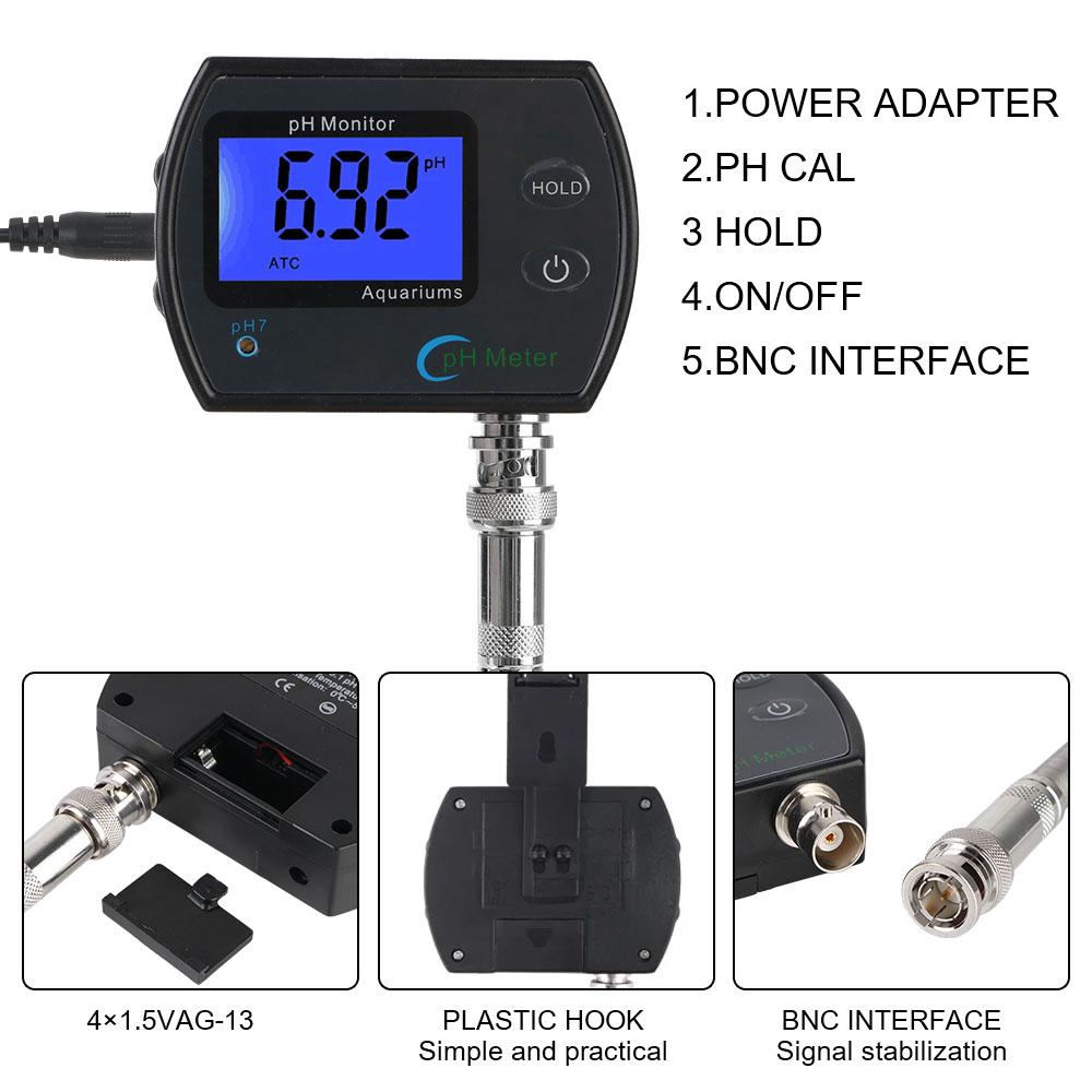 PH Meter EU plug Online pH monitor Acidometer Professional Accurate for Aquarium Multi-parameter Water Quality Monitor