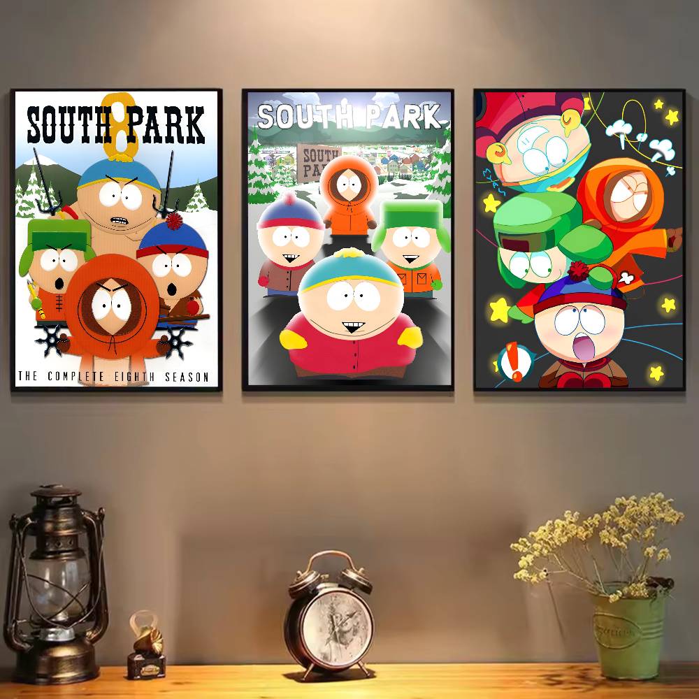 1pc Anime P-Parks Souths Poster Sticker Print Waterproof Wall Art For Living Room Bedroom Home Decor
