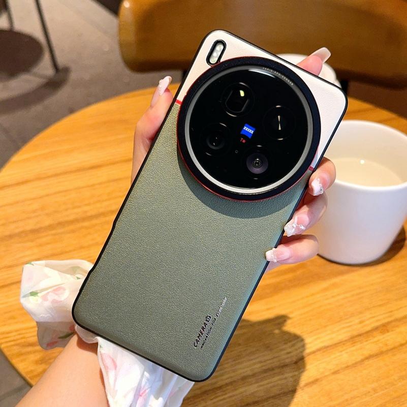 Double Pigment Leather Lens Raised Protective Lens Case For VIVO X200 Ultra X200s X200 Pro X100s X100 Camera Protection Cover