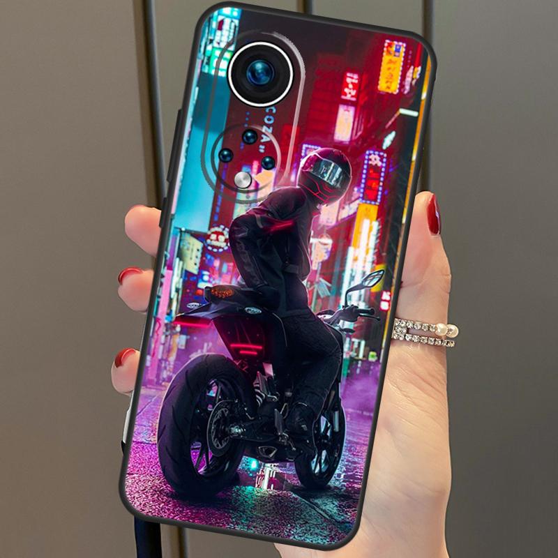 Neon Motorcycle Biker For Huawei P40 Lite P20 P30 Pro Nova 9 Nova 5T P Smart 2019 Case For Honor 50 8X 9X 10i