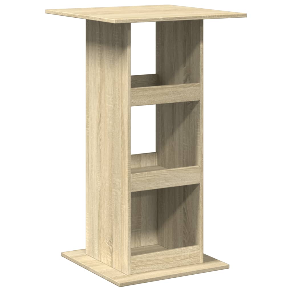 Bar Table with Shelves Sonoma Oak Finish 60 X 60 X 102 Cm Particleboard