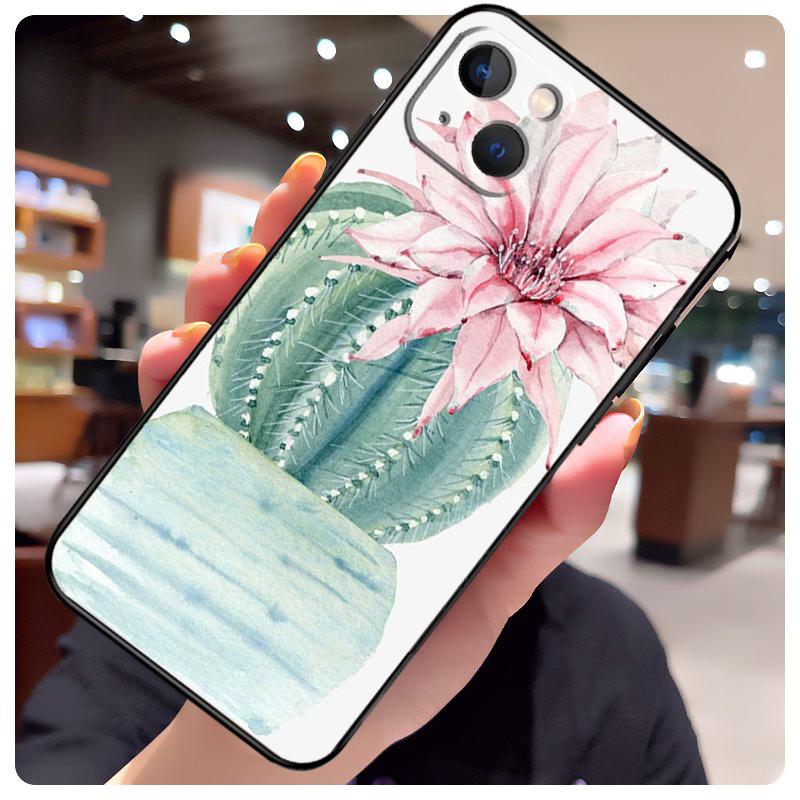Plant Cactus Case For iPhone 16 12 13 11 14 15 Pro Max Plus X XR XS 13 12 Mini Back Cover Capa