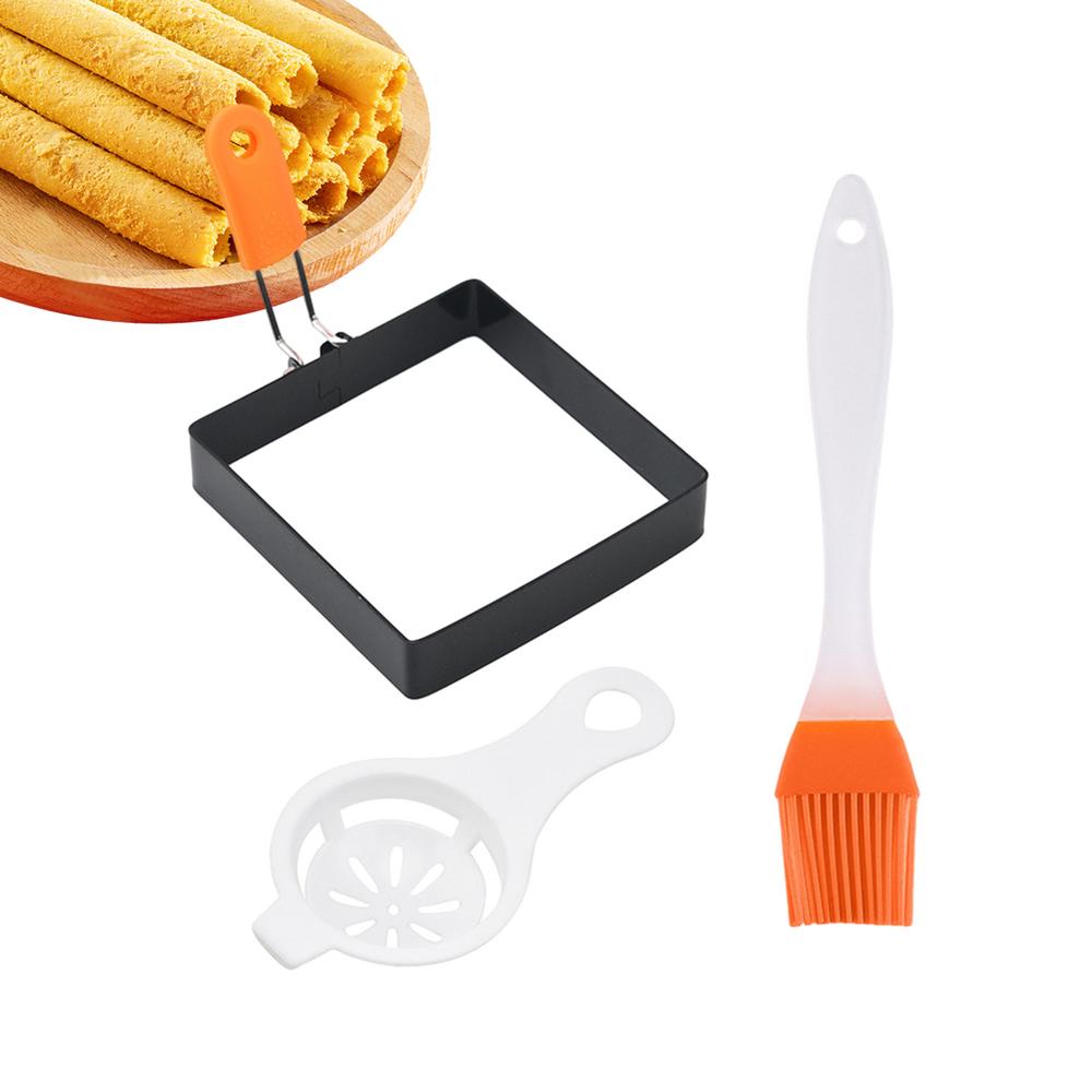 Professioneller Edelstahl-Spiegelei-Ring Antihaft-Eierpfannkuchenform Quadratische Eierbratform mit Verbrühschutz-Design