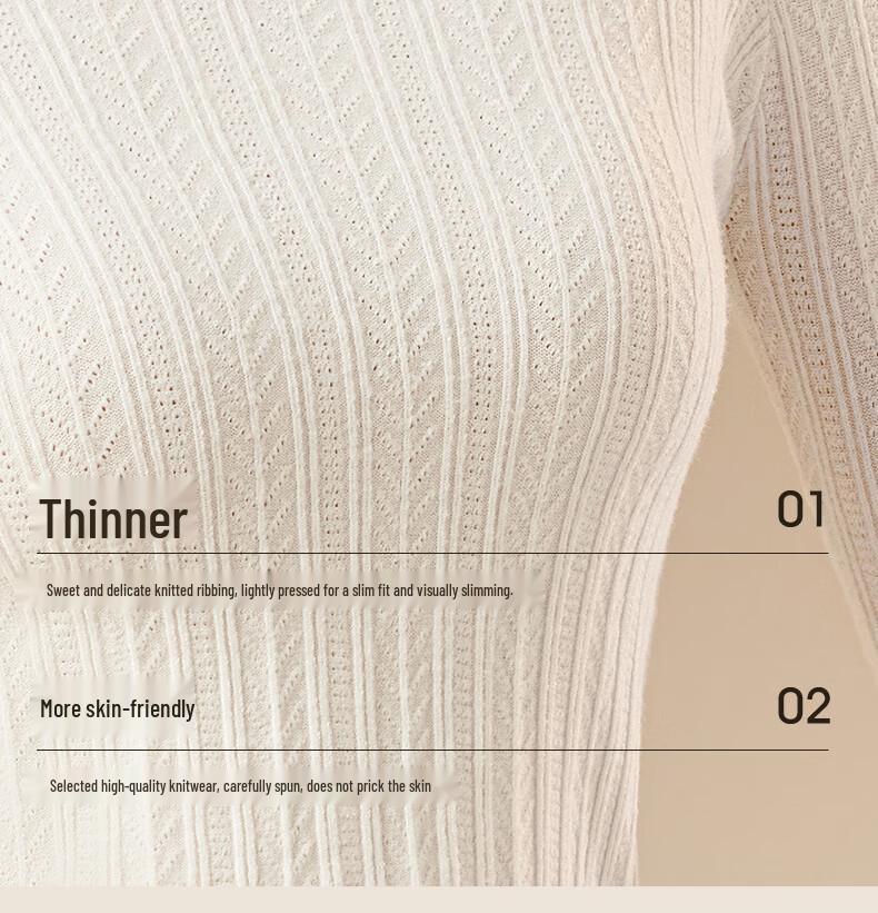 Miiow Women's Half-High Collar Knit Base Layer Top