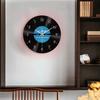 Retro Styles Reverse Running Time Wall Clock 12Inch Quiet Movement Vinyls Record Wall Clock for Living Room Decoration