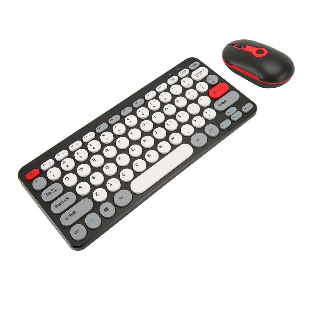 Wireless Keyboard Mouse Set Stylish Slim Round Keycaps Ergonomic 2.4G Keyboard Mouse Combo for Desktop PC Computer
