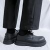 Derby shoes men's round head thick sole heightening men's leather shoes casual high sense 2024 new matte 2234-R